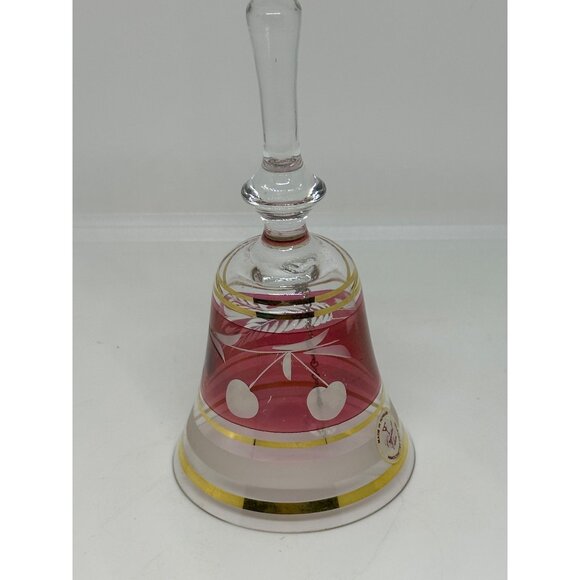 VTG Hungarian Crystal Bell Handcrafted Ajka Cherry Cut Glass Collectible 3"x6.5" - Picture 6 of 9